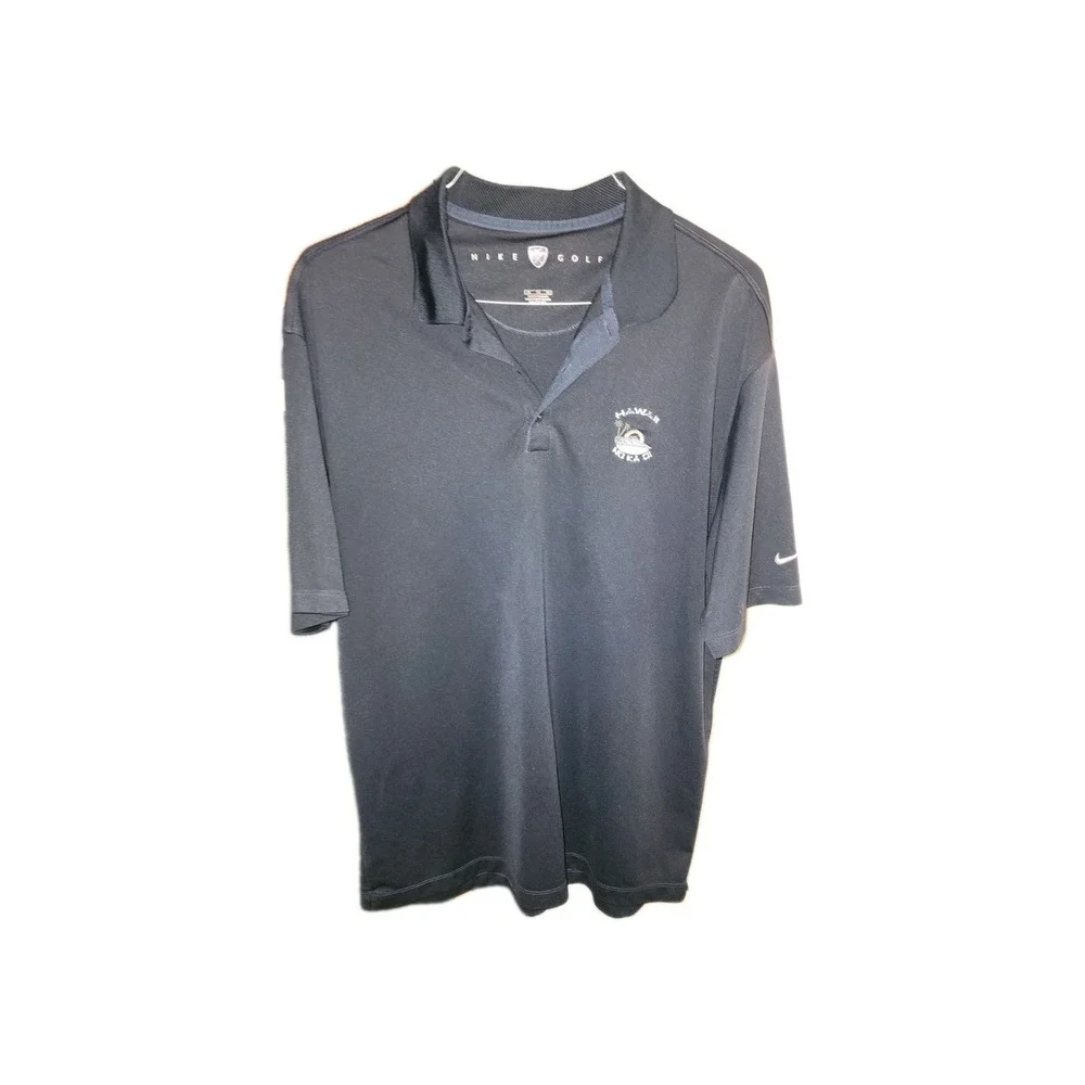 Men's Nike Golf Polo Short Sleeves, Navy Blue Size XL, With Logo